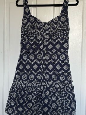Adelyn Rae Navy Embroidered Floral Dress